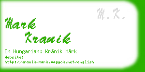 mark kranik business card
