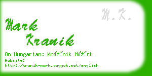 mark kranik business card